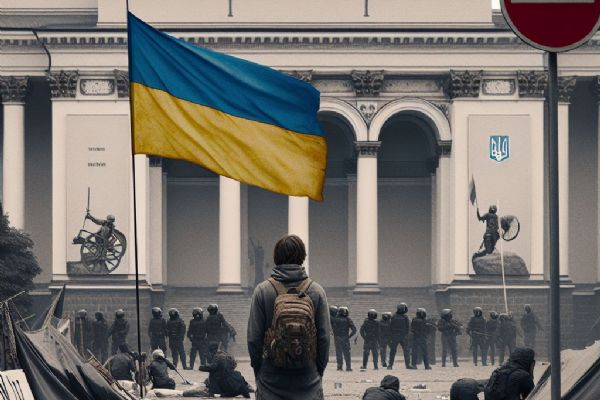 Aktivista vyzývající ke stržení ukrajinské vlajky znovu před soudem za narušení zákazu pobytu v Praze