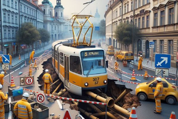 Vodovodní havárie zasáhla tramvaje: Pražské Strašnice bez spojení