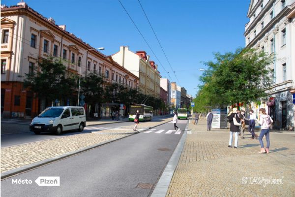 Americkou třídu v Plzni opět čekají změny, vrátí se taxíky