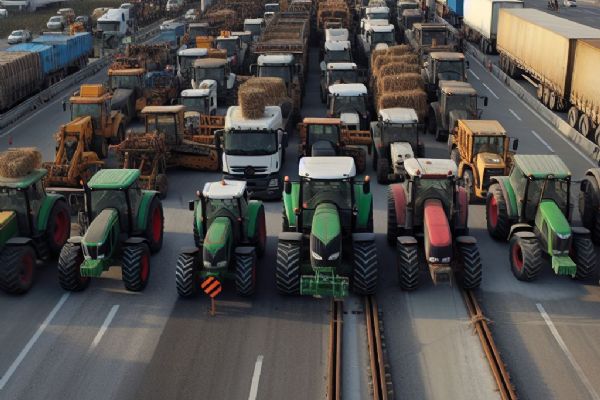 Polští zemědělci blokují silnice: Protest proti Zelené dohodě a levnému dovozu z Ukrajiny