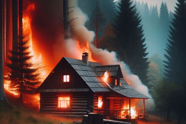 Požár chaty v Lázních Darkov: Plameny zničily dům během jediného večera