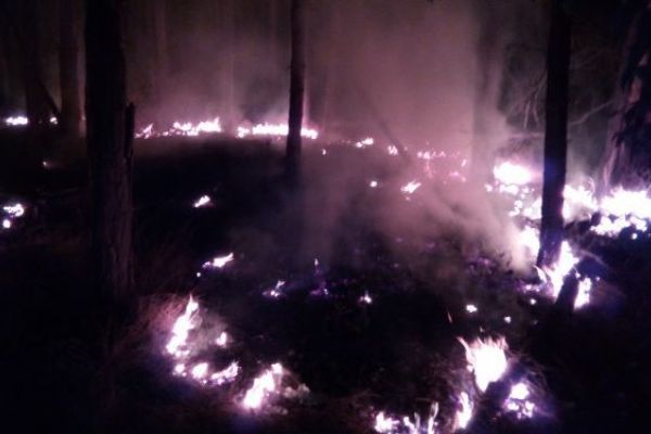 Požár trávy Račice