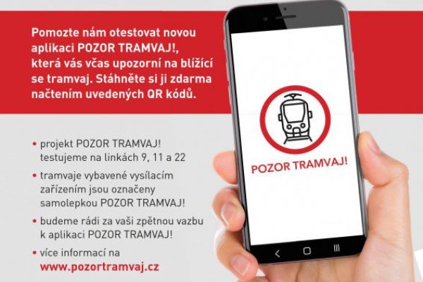 DPP testuje novou bezpečnostní aplikaci „Pozor tramvaj!“, chodce, cyklisty i řidiče včas upozorní na riziko srážky s tramvají