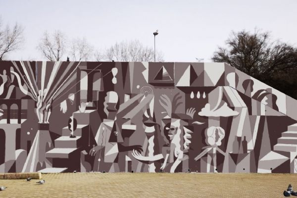 Nový mural na Vltavské v sobě ukryje odkazy na nedaleká výtvarná díla