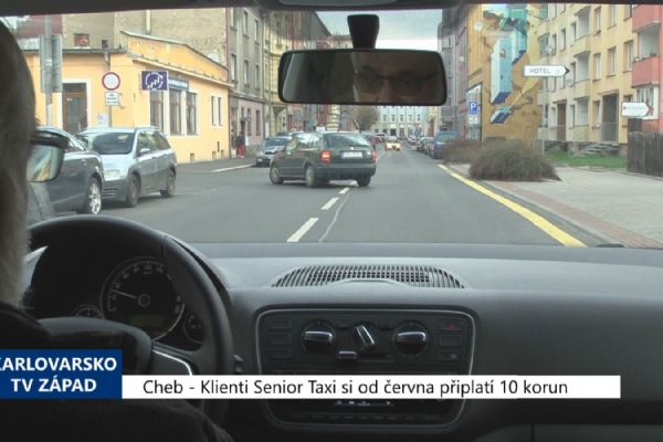 Cheb: Klienti Senior Taxi si od června připlatí 10 korun (TV Západ)