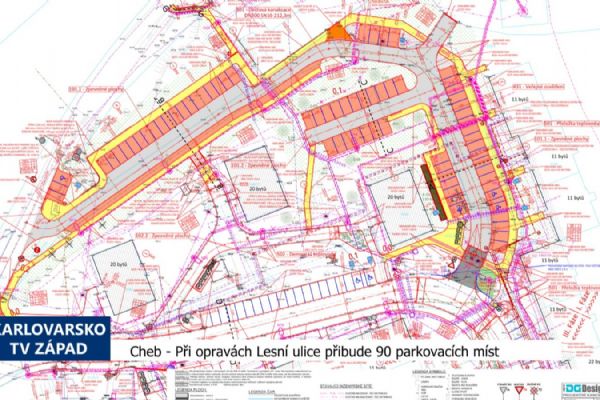 Cheb: Při opravách Lesní ulice přibude 90 parkovacích míst (TV Západ)
