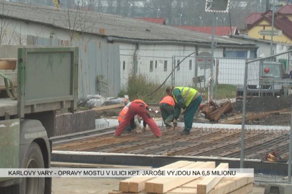 Karlovy Vary: Opravy mostu v ulici kpt. Jaroše vyjdou na 6,5 milionu korun (TV Západ)