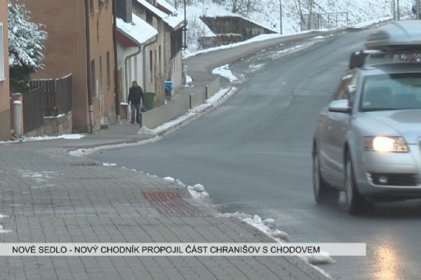 Nové Sedlo: Nový chodník propojil část Chranišov s Chodovem (TV Západ)