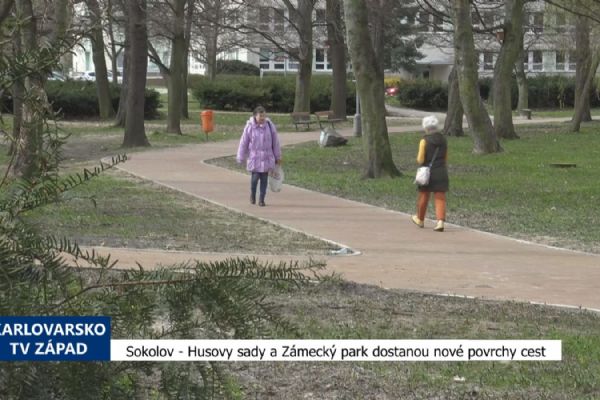 Sokolov: Husovy sady a Zámecký park dostanou nové povrch cest (TV Západ)