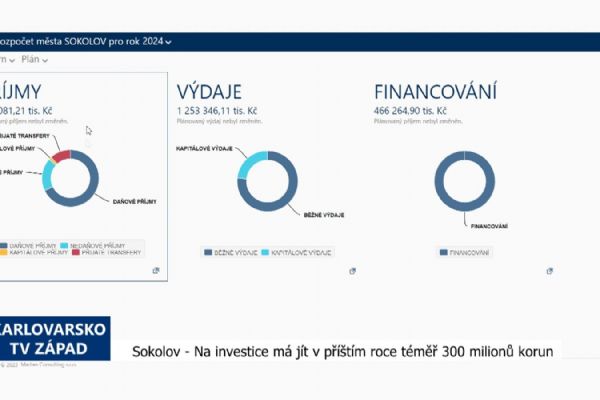 Sokolov: Na investice má jít v příštím roce téměř 300 milionů korun (TV Západ)