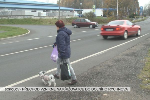 Sokolov: Přechod pro chodce vznikne na křižovatce do Dolního Rychnova (TV Západ)