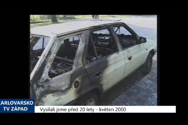 2000 – Cheb: Zloděj si v autě svítil zapalovačem, vozidlo shořelo (TV Západ)