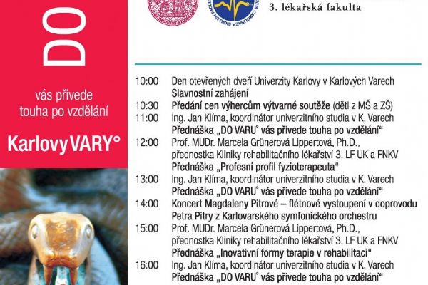Karlovy Vary: Ve městě proběhnou Dny otevřených dveří 3. lékařské fakulty Univerzity Karlovy 