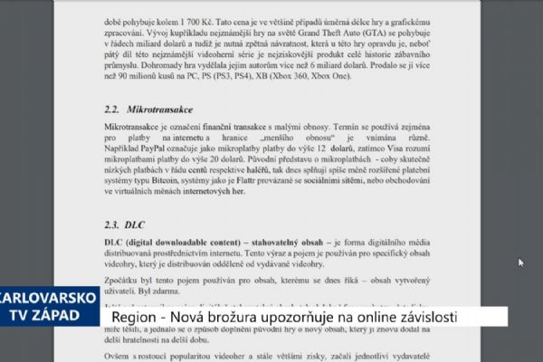 Region: Nová brožura upozorňuje na online závislosti (TV Západ)