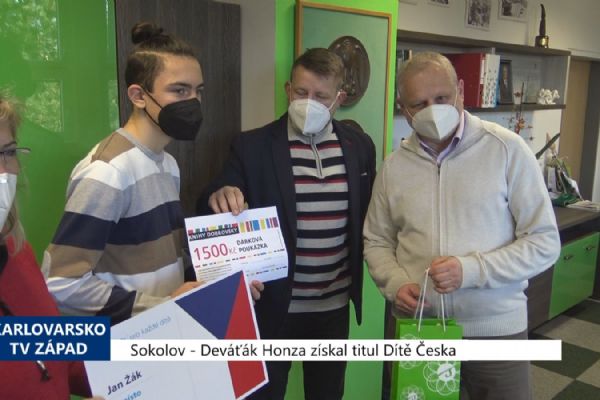 Sokolov: Deváťák Honza získal titul Dítě Česka (TV Západ)