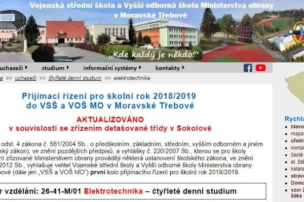 Sokolov: Důležité informace pro zdárné přihlášení ke studiu na Vojenské střední škole
