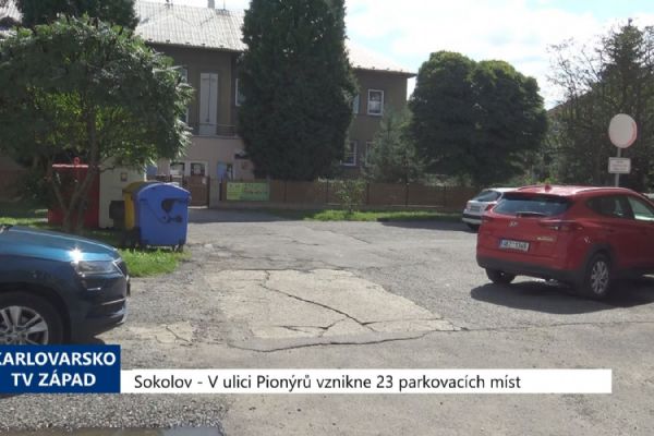 Sokolov: V ulici Pionýrů vznikne 23 parkovacích míst (TV Západ)