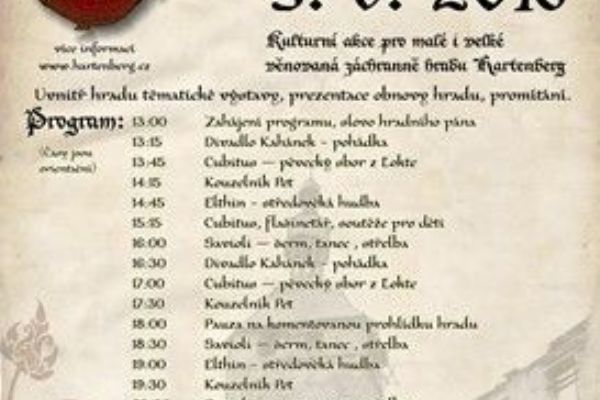 Sokolovsko: Zítra proběhnou na hradě Hartenberg slavnosti