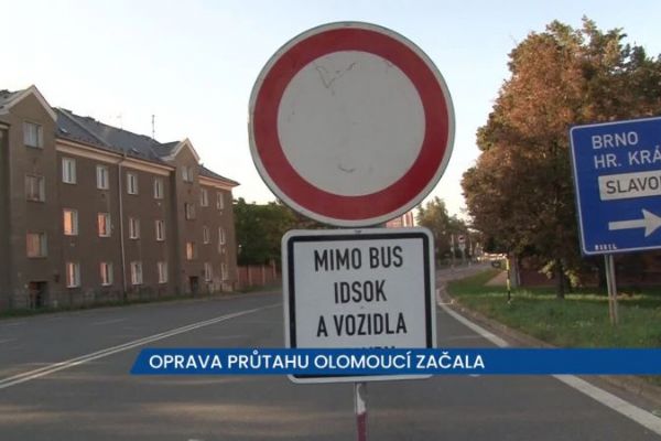 Oprava průtahu Olomoucí začala, řidiči jezdí po obousměrné objízdné trase