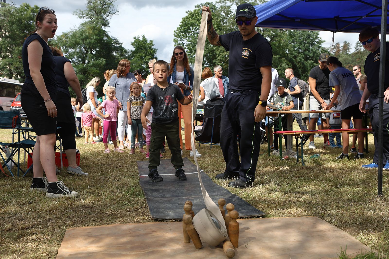 Den s hasiči na louce U svatého Jiří nabídl spoustu atrakcí