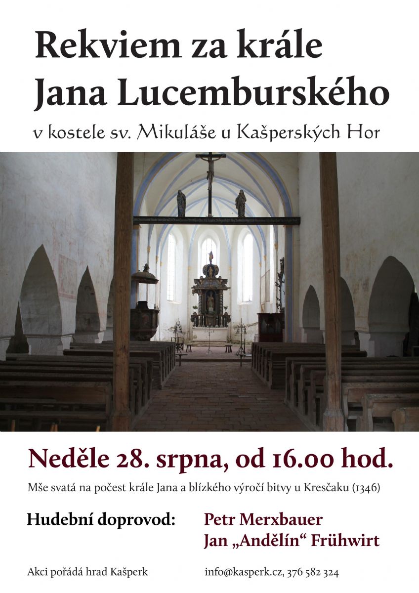 Mše u Kašperek připomene památku Jana Lucemburského