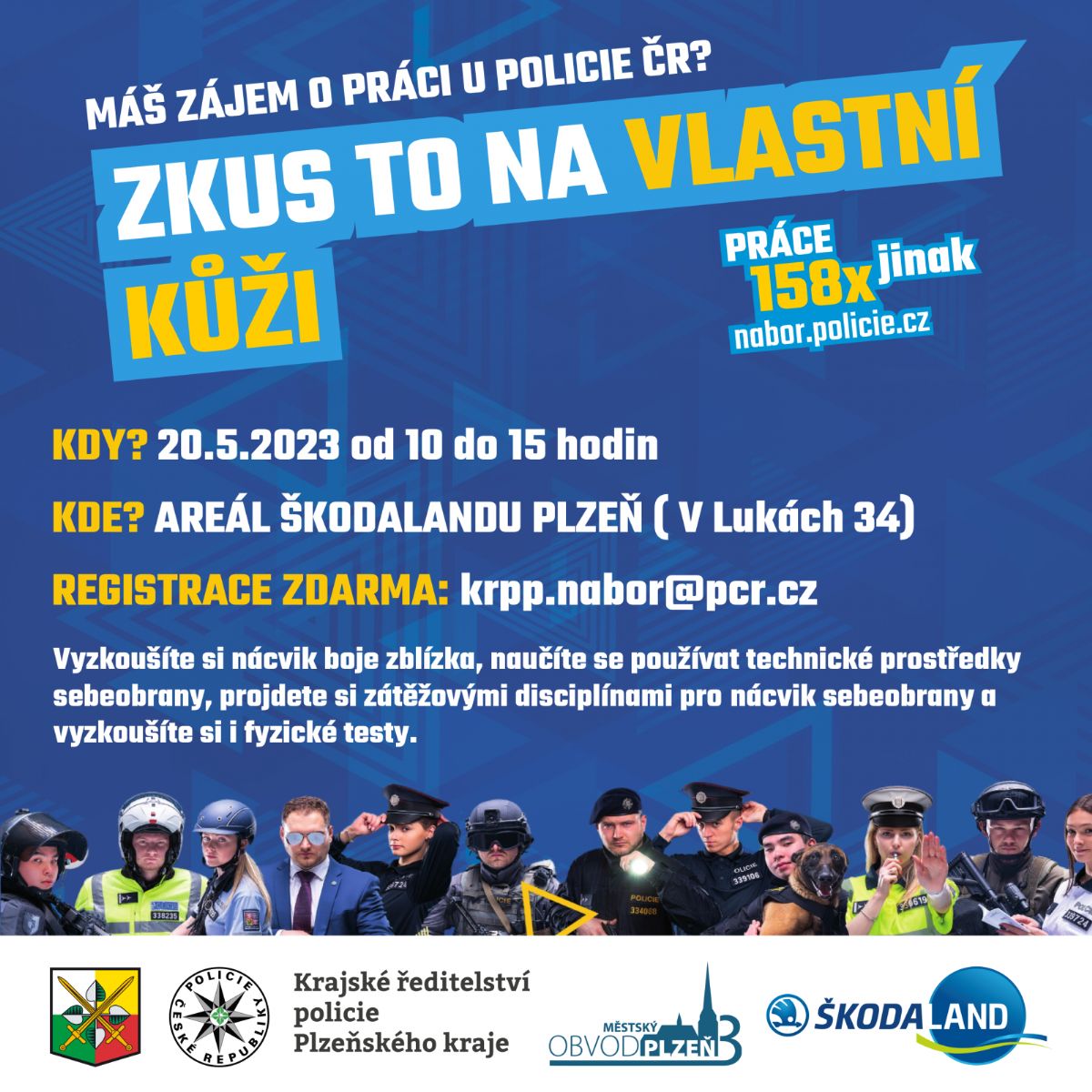 Policisté zvou veřejnost na trénink do Škodalandu. Obdržíte osvědčení