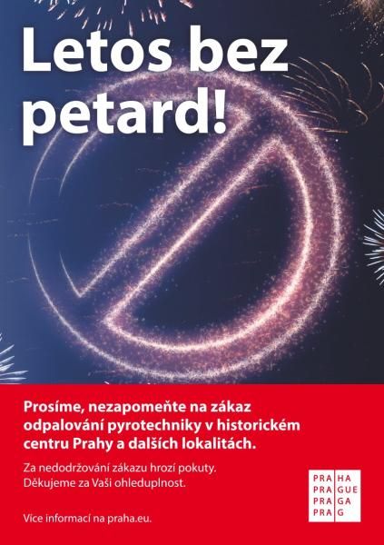Praha v kampani svým obyvatelům a návštěvníkům připomíná, že na Silvestra a Nový rok platí zákaz používání pyrotechniky v různých částech metropole