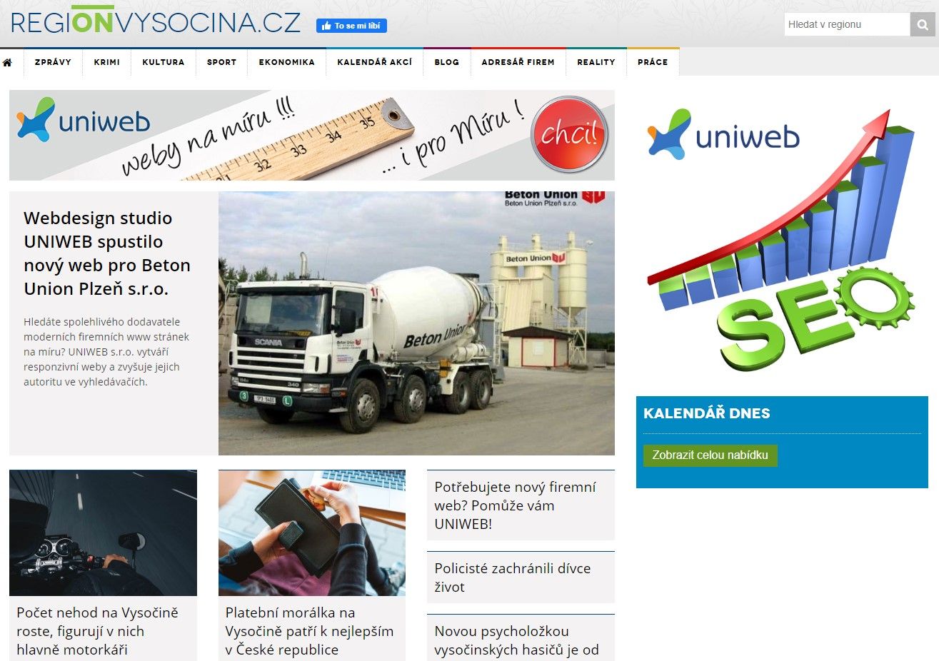 REGIONVYSOCINA.cz - online deník pro Kraj Vysočina