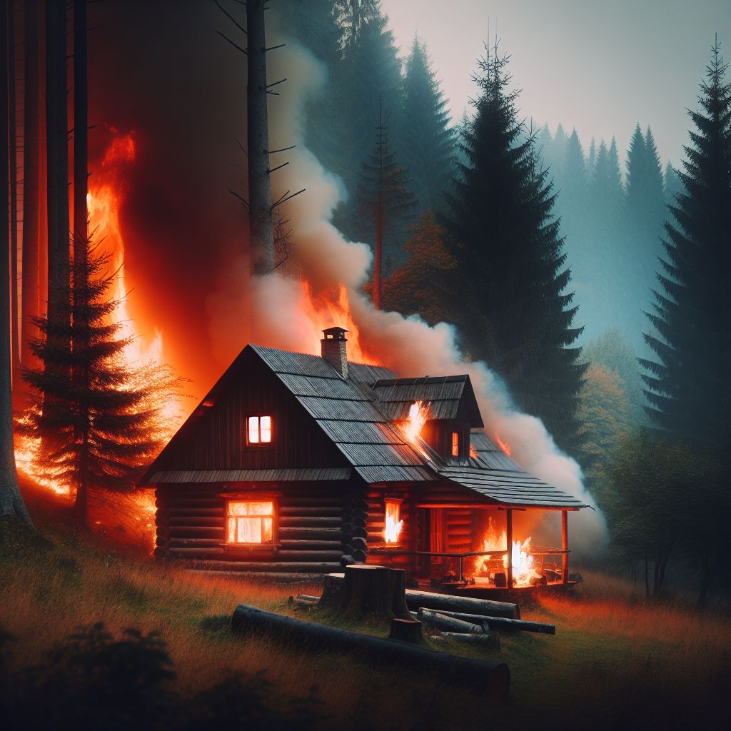 Požár chaty v Lázních Darkov: Plameny zničily dům během jediného večera