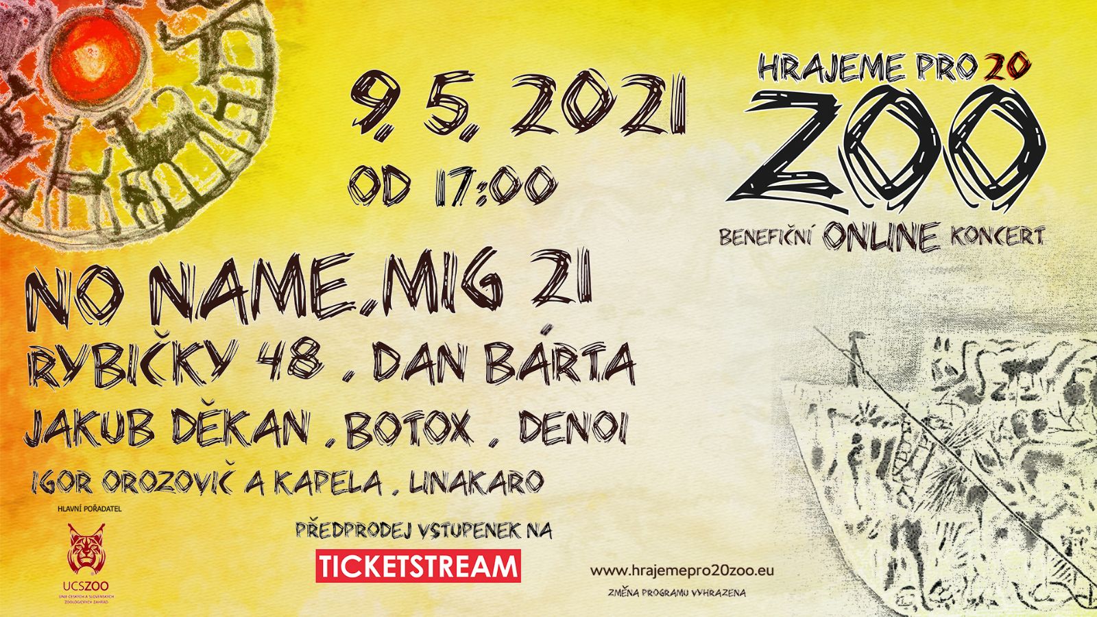 Benefiční online koncert „Hrajeme pro 20 zoo“
