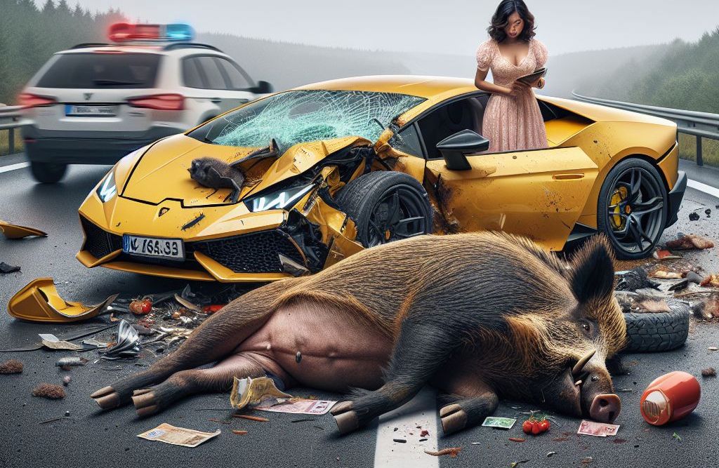 Lamborghini srazilo divoké prase: škoda půl milionu korun!