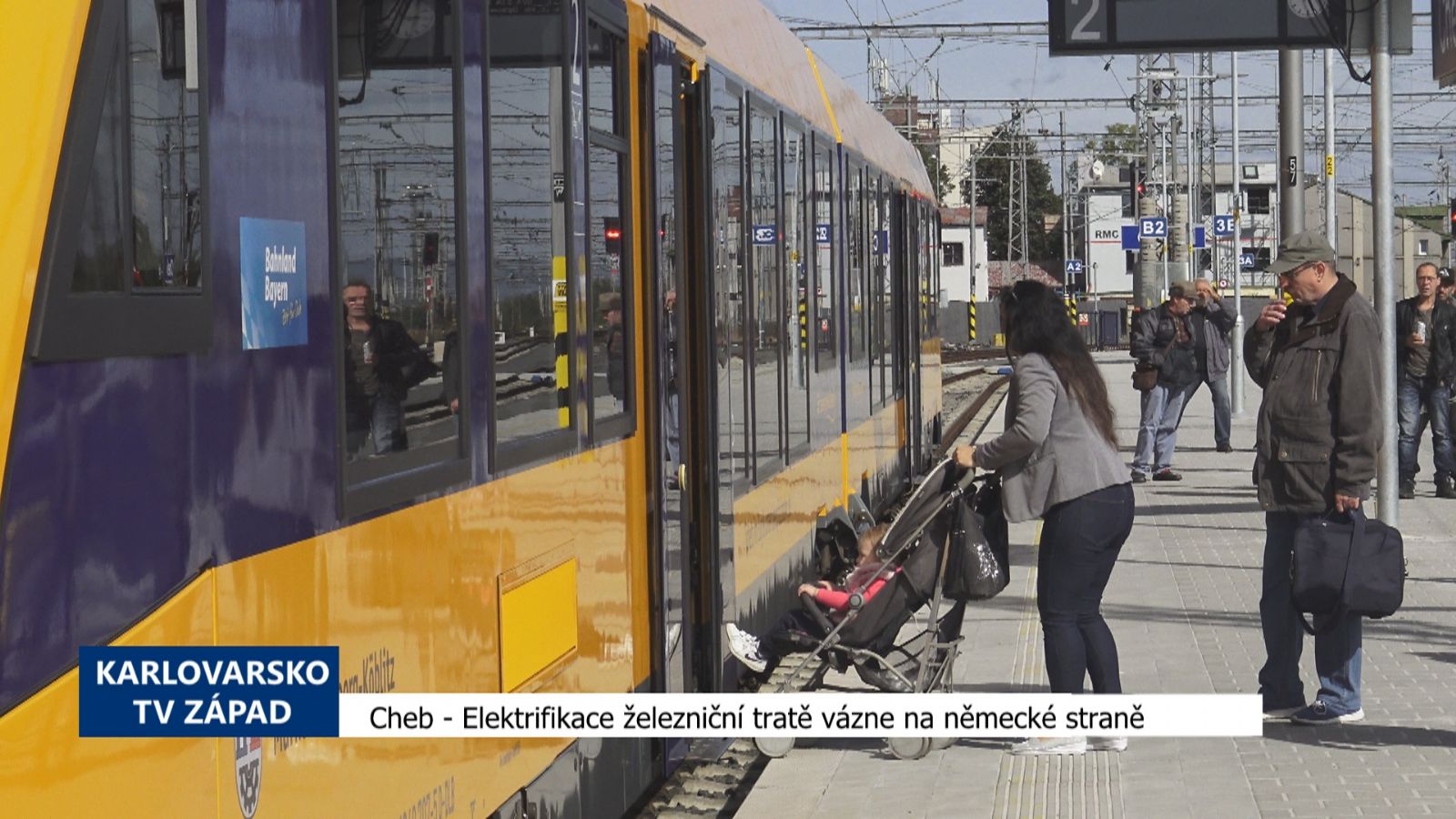 Cheb: Elektrifikace železniční tratě vázne na německé straně (TV Západ)