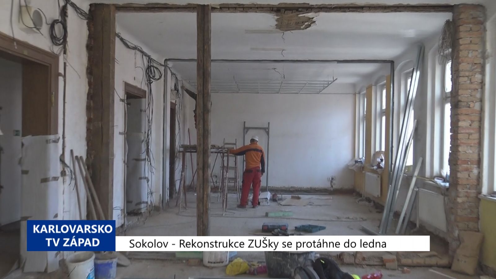 Sokolov: Rekonstrukce ZUŠky se protáhne do ledna (TV Západ)
