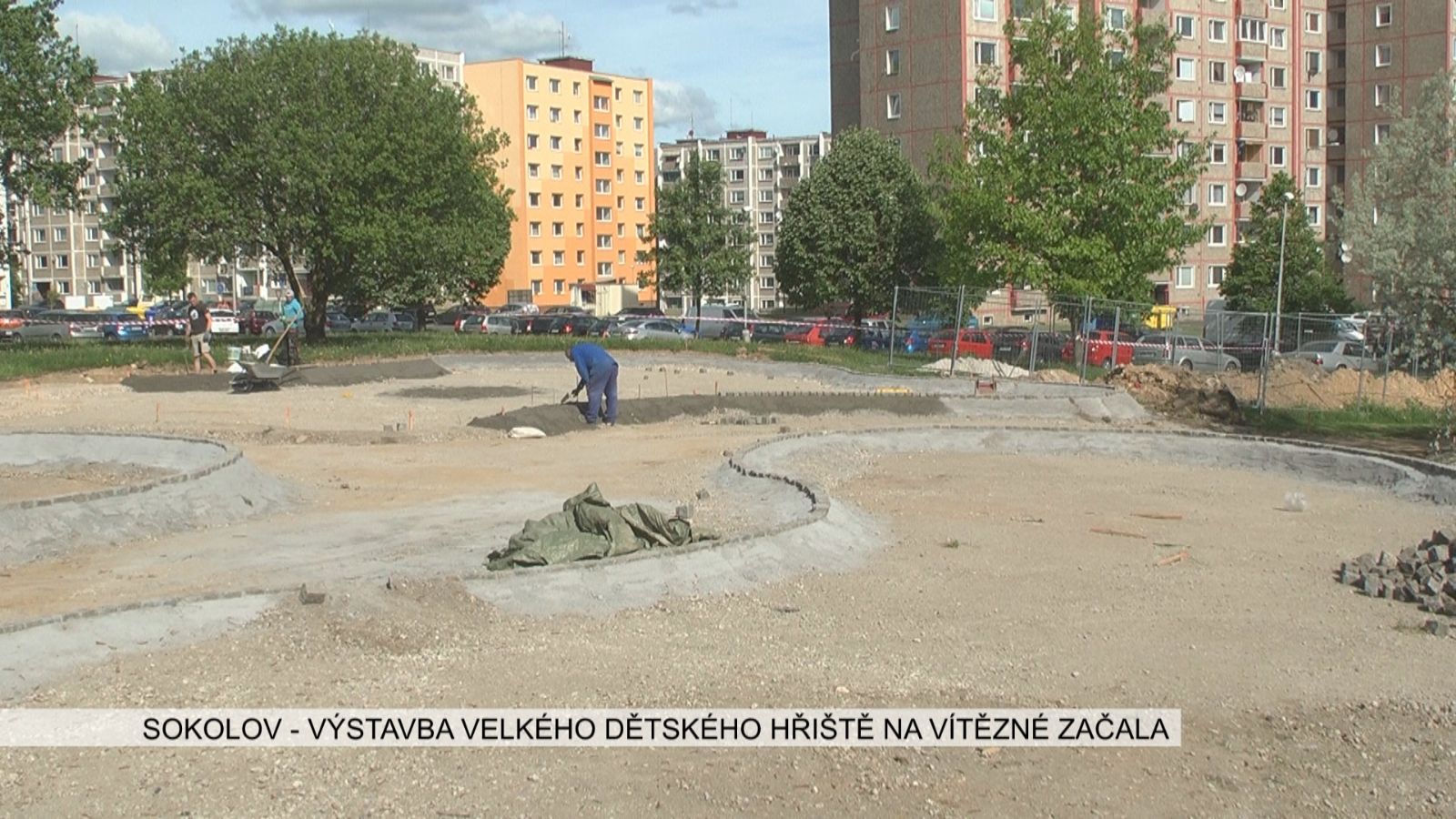 Sokolov: Výstavba velkého dětského hřiště na Vítězné začala (TV Západ)