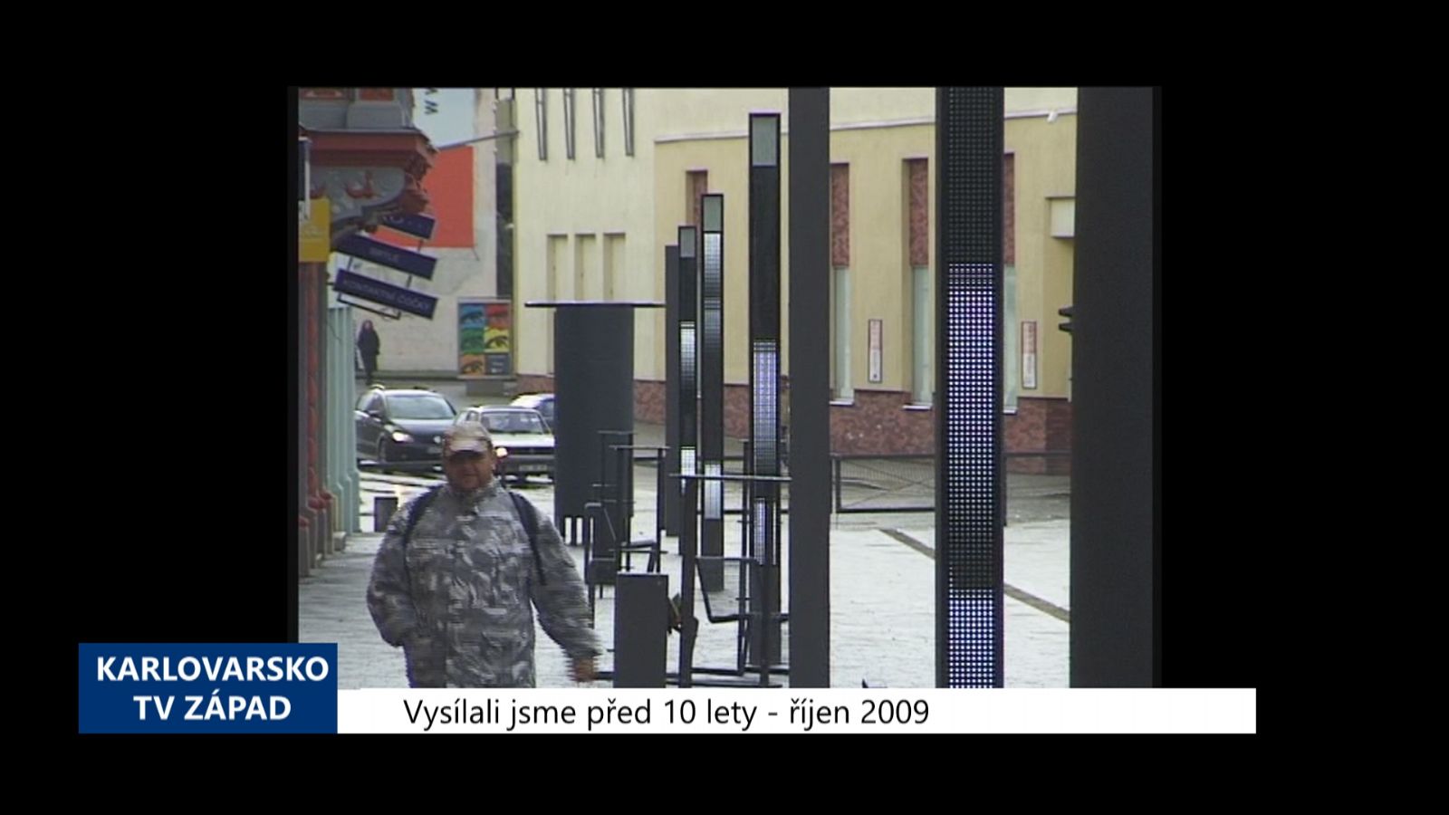 2009 – Cheb: První etapa pěší zóny má LED panely (3869) (TV Západ)		