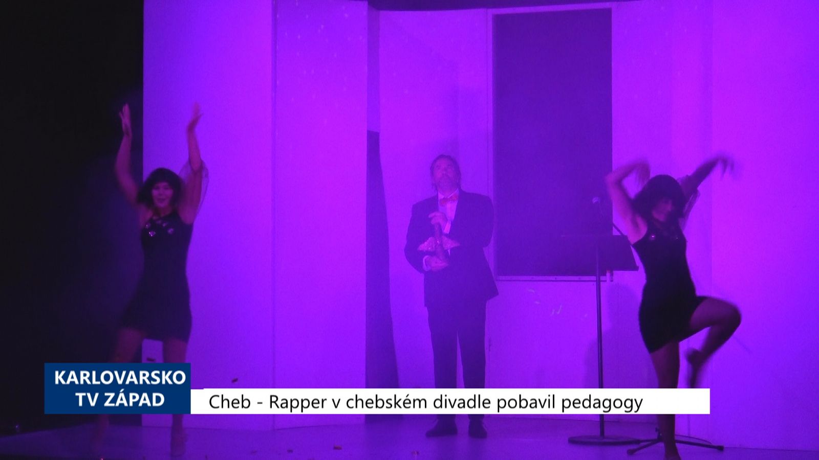 Cheb: Rapper v divadle pobavil pedagogy (TV Západ)