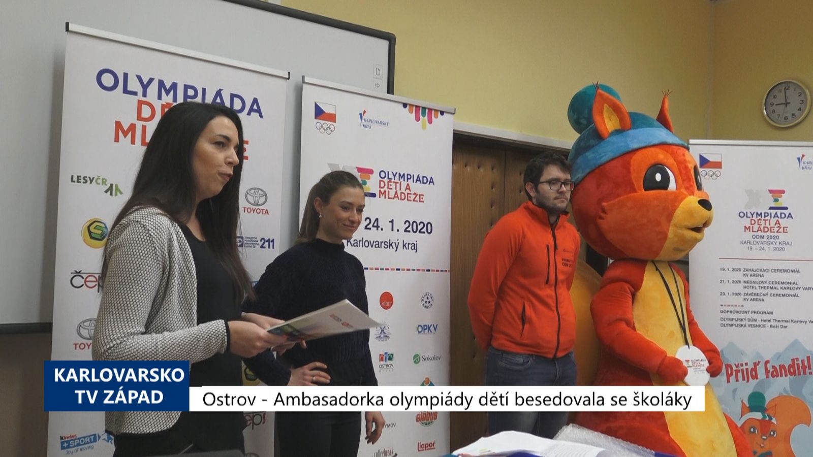 Ostrov: Ambasadorka olympiády dětí Nováková besedovala se školáky (TV Západ)
