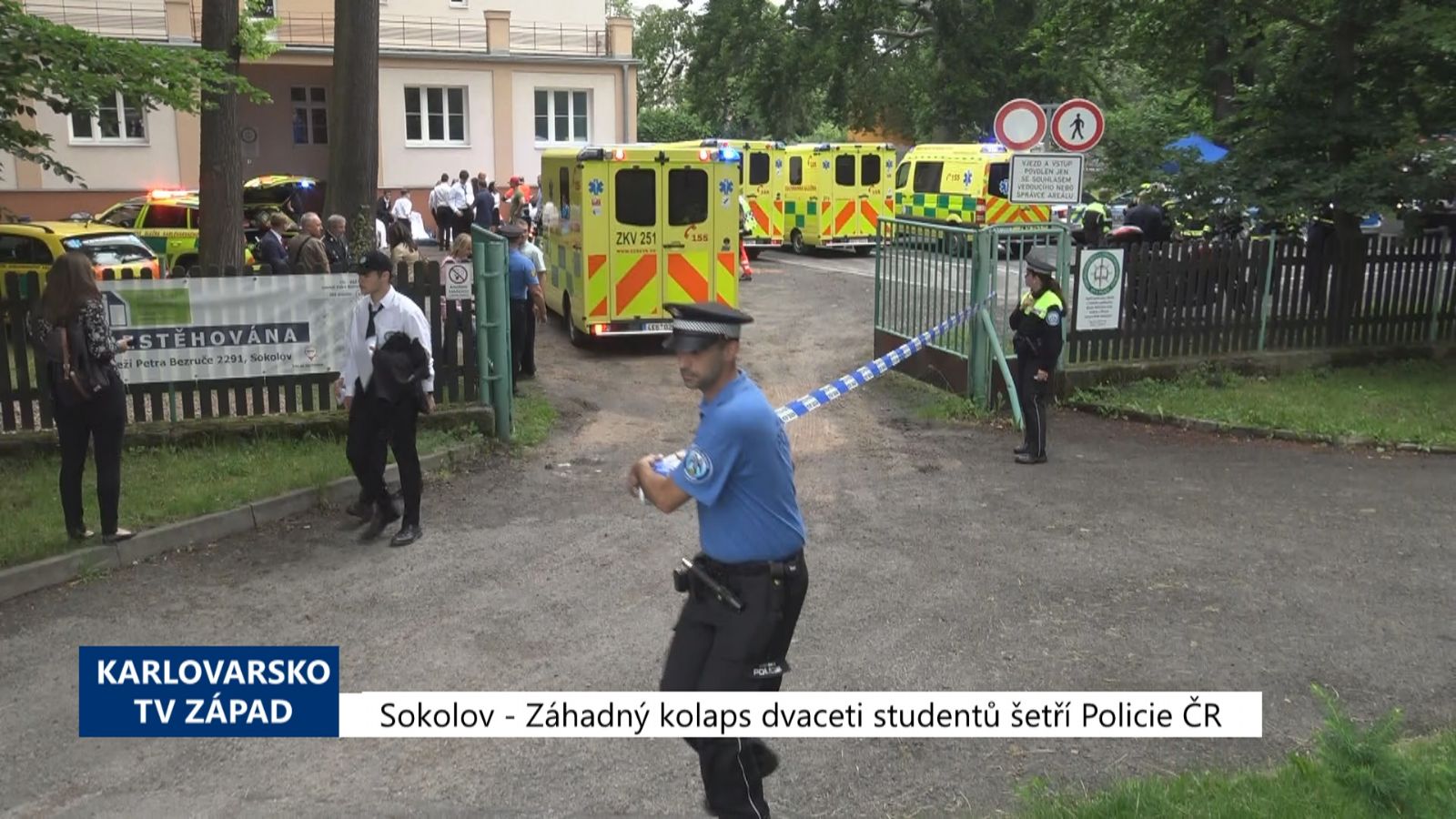 Sokolov: Záhadný kolaps dvaceti studentů šetří Policie ČR (TV Západ)