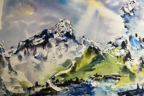 Akvarel plný emocí, Velká synagoga v Plzni hostí výstavu Tanec živlů