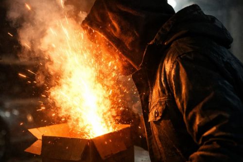 Muž chtěl odstranit krabici se střelným prachem, skončil s popáleným obličejem