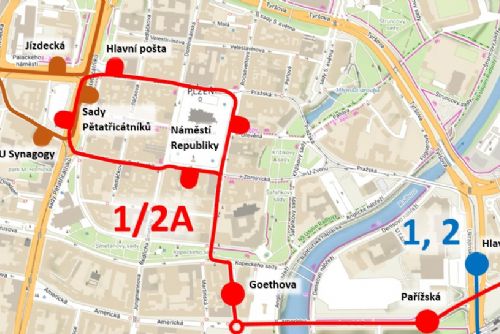 Výluka tramvají v Plzni: autobusy nahradí linky 1 a 2 od 30. června