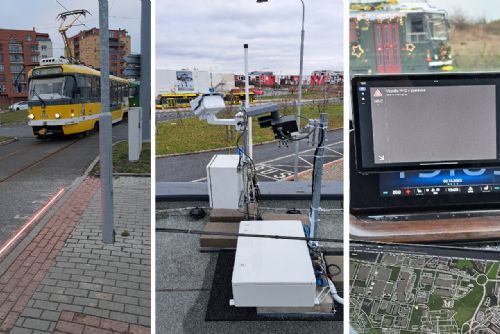 Blikající LED pásky u tramvajových kolejí mají chránit chodce