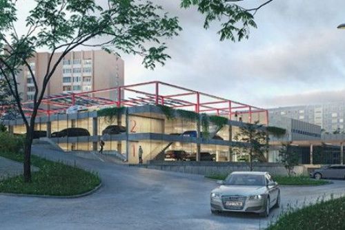 Lochotín čeká večerní zkouška osvětlení. Parkovací dům Atom míří ke kolaudaci