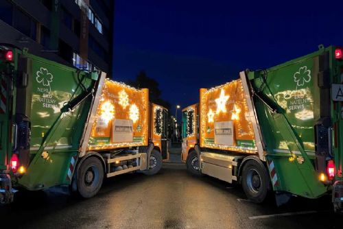 Vánočně nasvícené popelářské vozy a tramvaje dotvoří adventní atmosféru v Praze