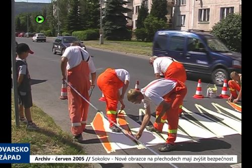 2005 – Sokolov: Nové obrazce na přechodech mají zvýšit bezpečnost (TV Západ)
