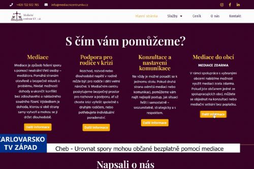 Cheb: Urovnat spory mohou občané bezplatně pomocí mediace (TV Západ)