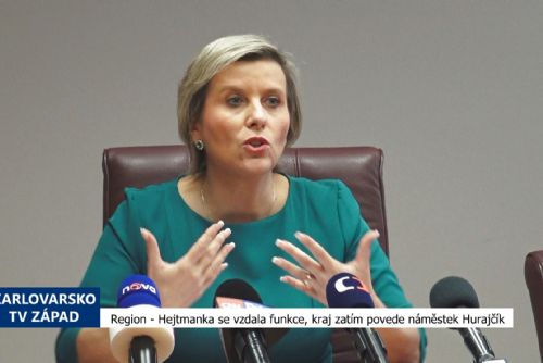 Hejtmanka se vzdala funkce, kraj zatím povede náměstek Hurajčík (TV Západ)