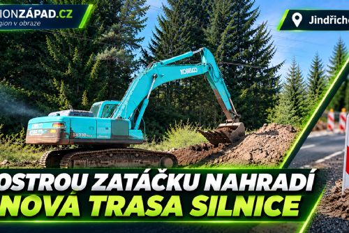 Jindřichovice: Ostrou zatáčku nahradí nová trasa silnice (TV Západ)