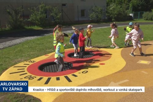 Kraslice: Hřiště a sportoviště doplnilo mlhoviště, workout a vzniká skatepark (TV Západ)