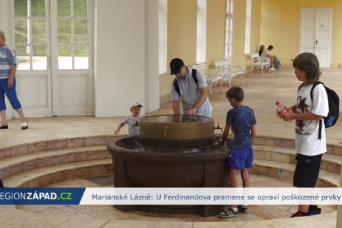 Mariánské Lázně: U Ferdinandova pramene se opraví poškozené prvky (TV Západ)